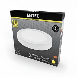 Compra DOWNLIGHT LED SUPERFICIE REDONDO BLANCO MATEL 12W CÁLIDA al mejor precio