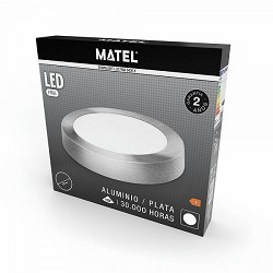 Compra DOWNLIGHT LED SUPERFICIE REDONDO PLATA MATEL 12W FRÍA al mejor precio