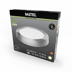 Compra DOWNLIGHT LED SUPERFICIE REDONDO PLATA MATEL 18W NEUTRA al mejor precio