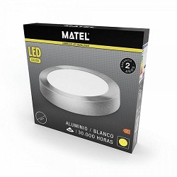 Compra DOWNLIGHT LED SUPERFICIE REDONDO PLATA MATEL 6W CÁLIDA al mejor precio