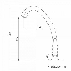 Compra GRIFO FREGADERA CAÑO TUBO ALTO INDIC al mejor precio