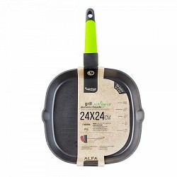 Compra GRILL ALUMINIO F. ECOLÓGICO SUPERFICIE RAYADA PIEDRA 24CM al mejor precio