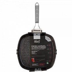 Compra GRILL ALUMINIO FUNDIDO MANGO ABATIBLE SUPERFICIE RAYADA PIEDRA 20CM al mejor precio