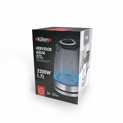 Compra HERVIDOR AGUA ELÉCTRICO CRISTAL 2200W 1.7L KÜKEN al mejor precio