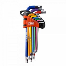 Compra JUEGO LLAVE TORX STEIN LARGA CR-V CON AGUJERO 9 PIEZAS COLORES al mejor precio