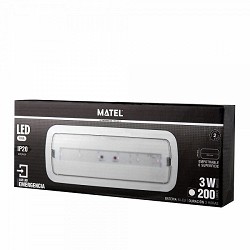 Compra LUZ DE EMERGENCIA LED MATEL 3W 200LM 24CM al mejor precio