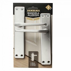 Compra MANILLA ALUMINIO PLATA HANDLOCK CON PLACA CUADRADILLO 8MM al mejor precio