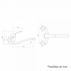 Compra MONOMANDO FREGADERA JAVA CAÑO TUBO PARED al mejor precio