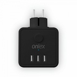 Compra POWERCUBE 10A 3 TOMAS + 3USB ONLEX SIN CABLE NEGRO al mejor precio