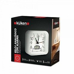 Compra RELOJ ANALÓGICO KÜKEN ALARMA BLANCO al mejor precio