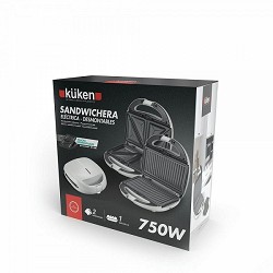 Compra SANDWICHERA DESMONTABLE DOBLE PLACA 750W KÜKEN al mejor precio