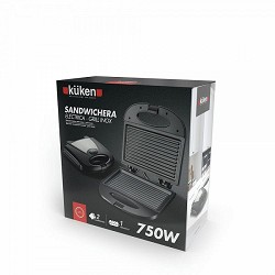 Compra SANDWICHERA ELÉCTRICA 750W INOX KÜKEN al mejor precio