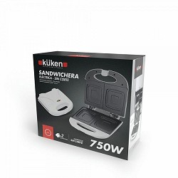 Compra SANDWICHERA ELÉCTRICA 750W SIN CORTE KÜKEN al mejor precio