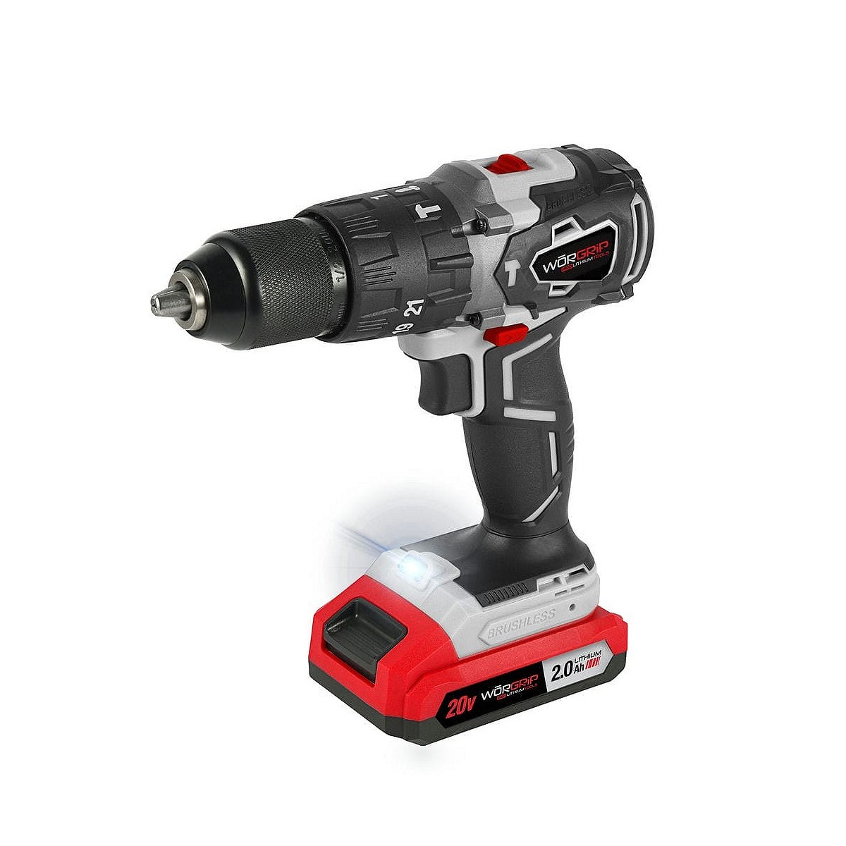 Compra TALADRO PERCUTOR BRUSHLESS WORGRIP 20V 1 BATERÍA 2.0AH al mejor precio