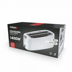 Compra TOSTADORA ELÉCTRICA KÜKEN BLANCA 1400W 4 PIEZAS al mejor precio