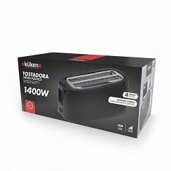 Compra TOSTADORA ELÉCTRICA KÜKEN NEGRA 1400W 4 PIEZAS al mejor precio