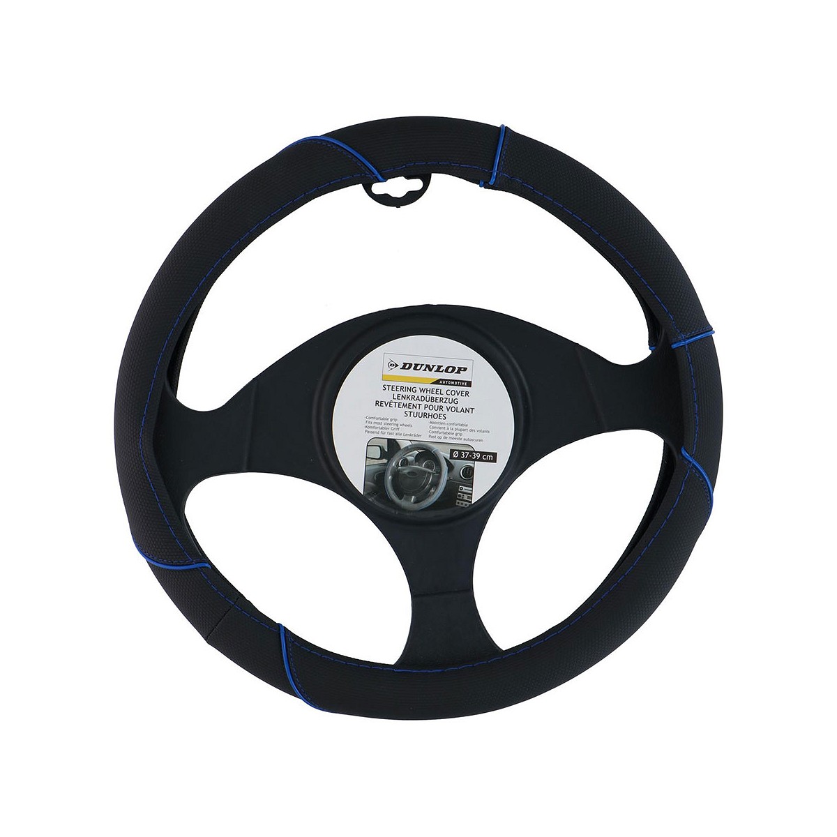 Funda para volante de 38 cm detalle azul dunlop