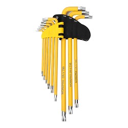 Juego de 9 llaves torx de seguridad de brazo largo workpro