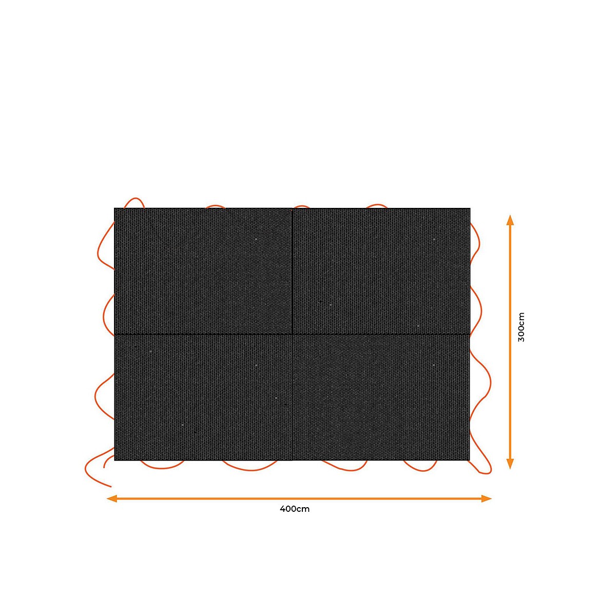 Lona negra para remolque, medidas: 3x4m. black+decker