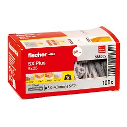 Taco fischer sx plus ø5x25mm 100 unid. n5 568005