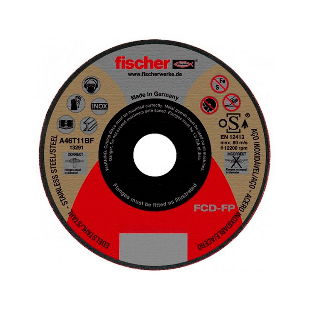 Disco fcd-fp ø115x1x22,23 plus, corte de metales 531709 fischer