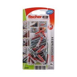 Blister 18 tacos+tornillos duopower ø5x25mm 534996 fischer