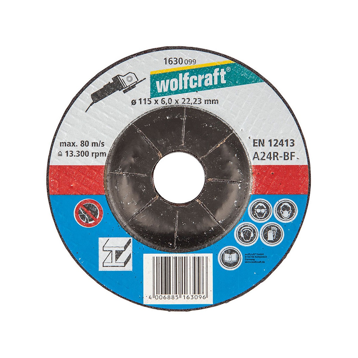 Disco desbaste ø115x6,0x22,23mm. 1630099 wolfcraft