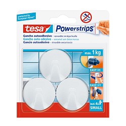 Tesa powerstrips hasta 1kg circular blanco 57577