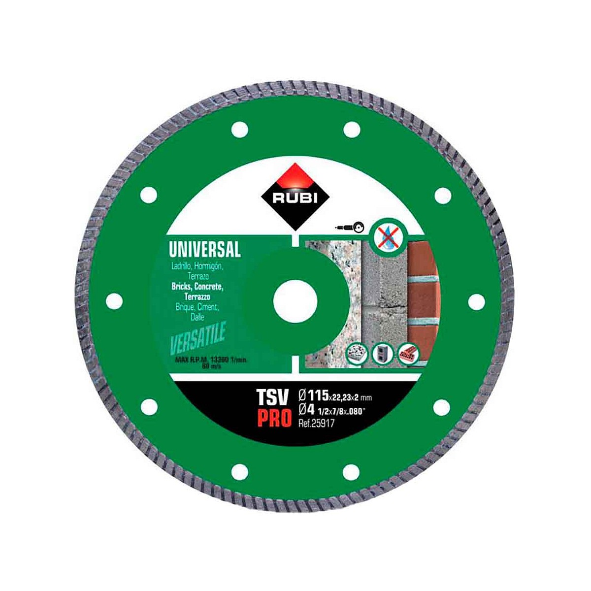 Disco diamantado tsv ø115mm pro 25917 rubi