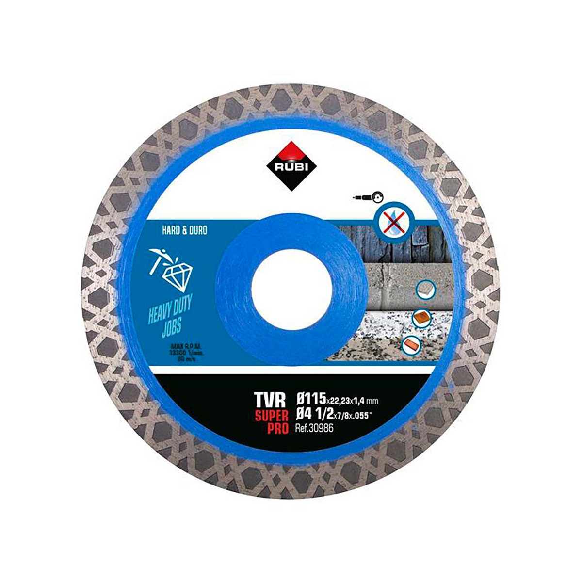 Disco diamantado tvr ø115mm superpro 30986 rubi