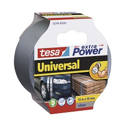 Cinta americana extra power universal. 10m x 50mm plata tesa