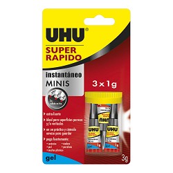 Uhu super rápido minis gel (en caja) 3x1g ref. 36527