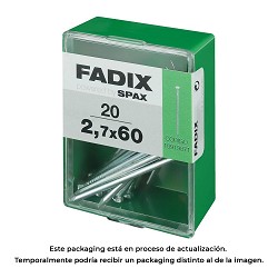 Caja m 20 unid. clavo cp acero 2,7x60mm fadix