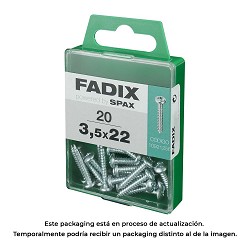 Caja m 20 unid. tornillo rosca chapa cr cinc 3,5x22mm fadix