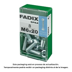 Caja s 8 unid. tornillo metrica cab hex+tuerca cinc m 6x20mm fadix