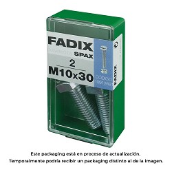 Caja s 2 unid. tornillo metrica cab hex+tuerca cinc m 10x30mm fadix