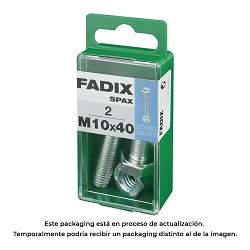 Caja s 2 unid. tornillo metrica cab hex+tuerca cinc m 10x40mm fadix