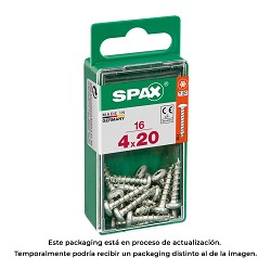 Caja 16 unid. tornillo madera spax cab. redonda wirox 4,0x20mm spax