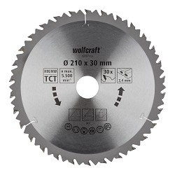 Disco de sierra circular ct, 30 dientes ø210mm 6737000 wolfcraft