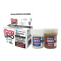 Adhesivo epoxy general blanco 100gr unob98 fusion epoxy black label