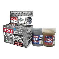 Adhesivo epoxy general acero 100gr unoa98 fusion epoxy black label