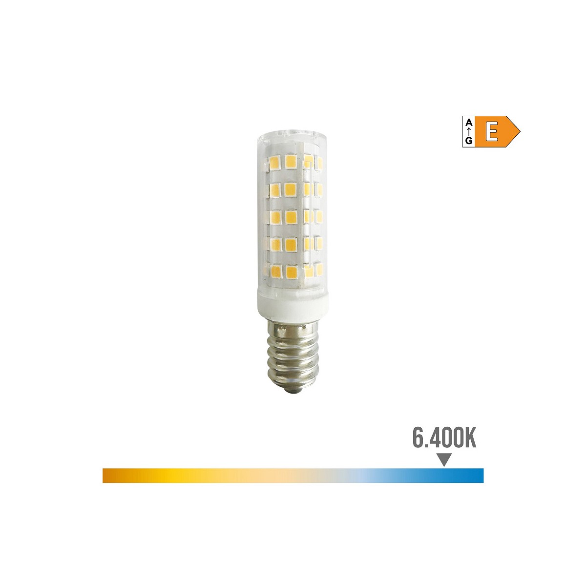 Bombilla tubular led e14 6,5w 800lm 6.400k luz fría. edm