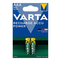 Blister 2 pilas aaa 800mah recargable accu power varta