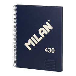 Cuaderno a4 pautado (7mm) azul marino. con espiral.