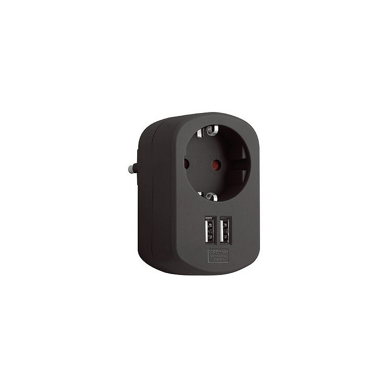 Compra Adaptador con doble usb 3.15a negro SIMON CL118161 al mejor precio