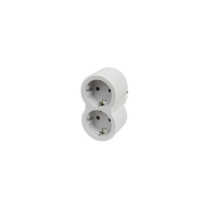 Compra Adaptador frontal doble 10/16a entrada horizontal blanco/gris LEGRAND 694516 al mejor precio