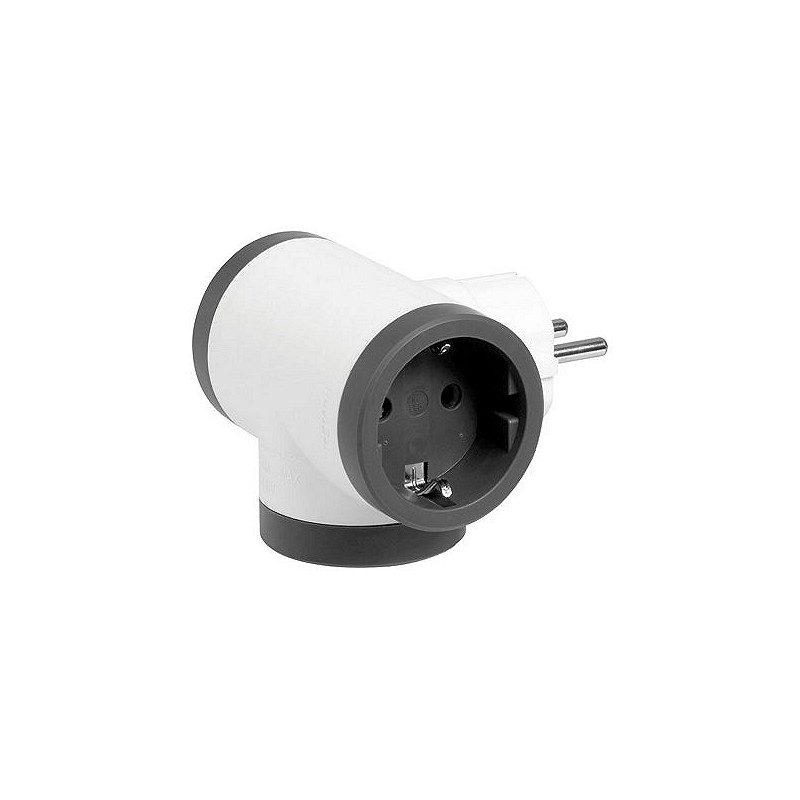 Compra Adaptador lateral triple 10/16a blanco/gris oscuro LEGRAND 694520 al mejor precio