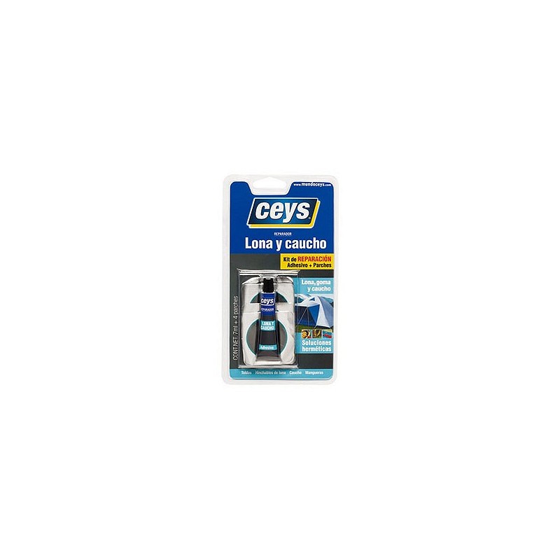 Compra Adhesivo reparador lona y caucho 7 ml más 4 parches CEYS 505017 al mejor precio