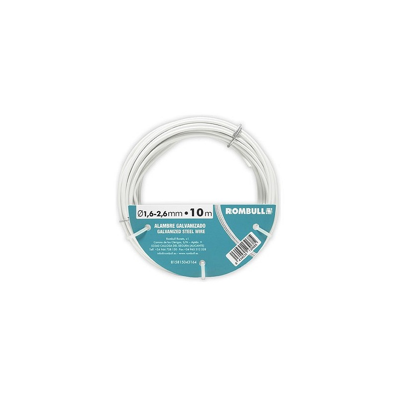 Compra Alambre plastificado ROMBULL 1.6X2.6MM 10MT BLANCO 815815043164 al mejor precio