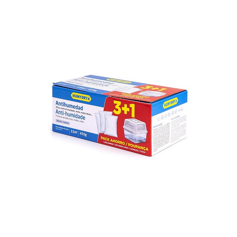 Compra Antihumedad dispositivo más 3 recargas 450 gr humydry neutro HUMYDRY 431121C6 al mejor precio